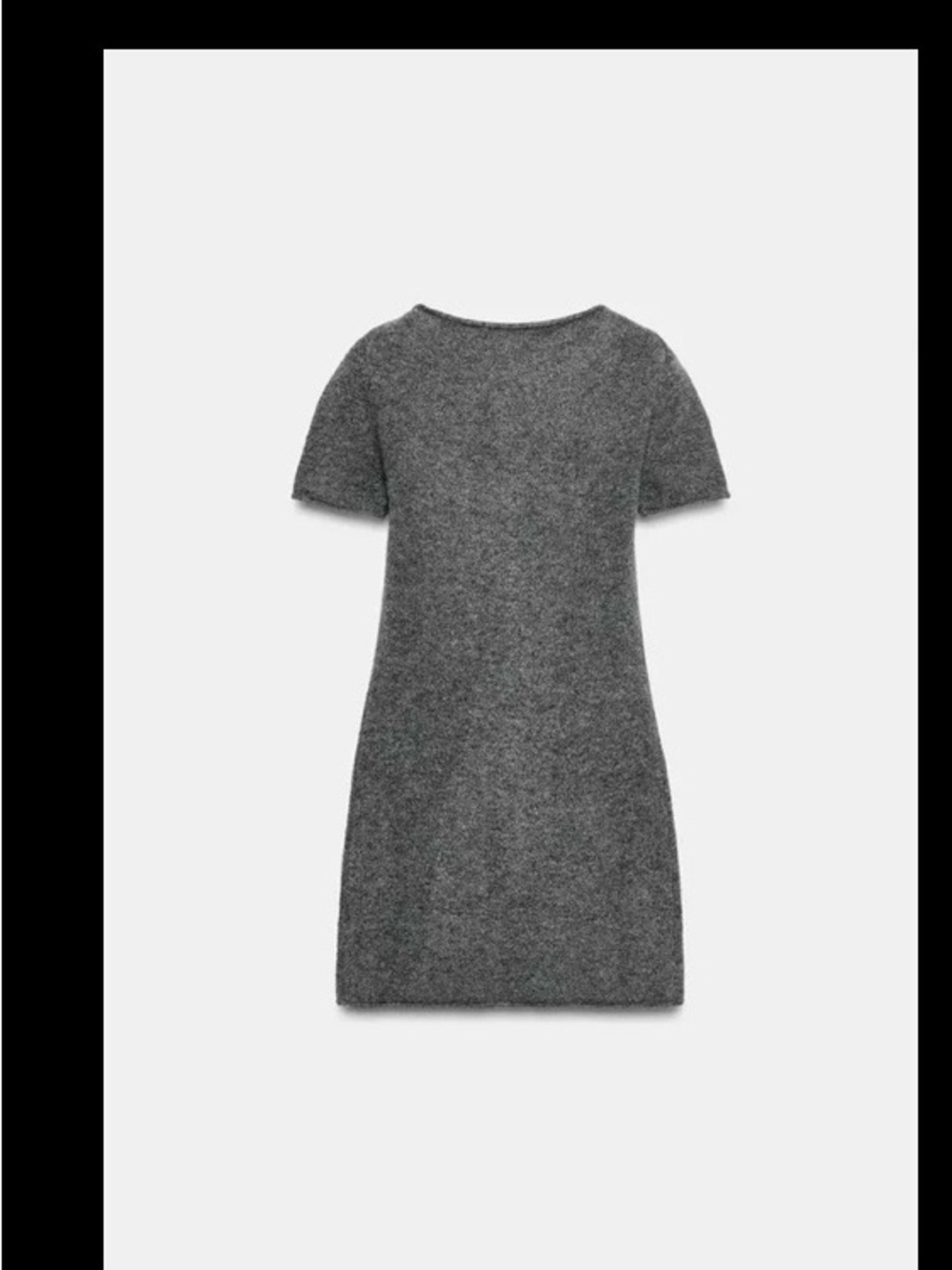 Zara Charcoal Gray Short Sleeve Knit Shift Dress